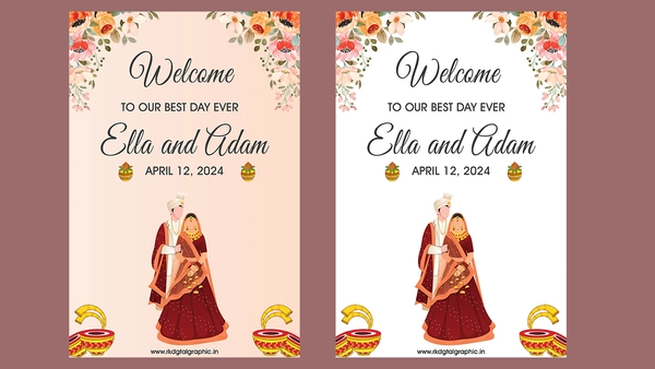 thumbnail Wedding Welcome Signage Combo Illustrator File